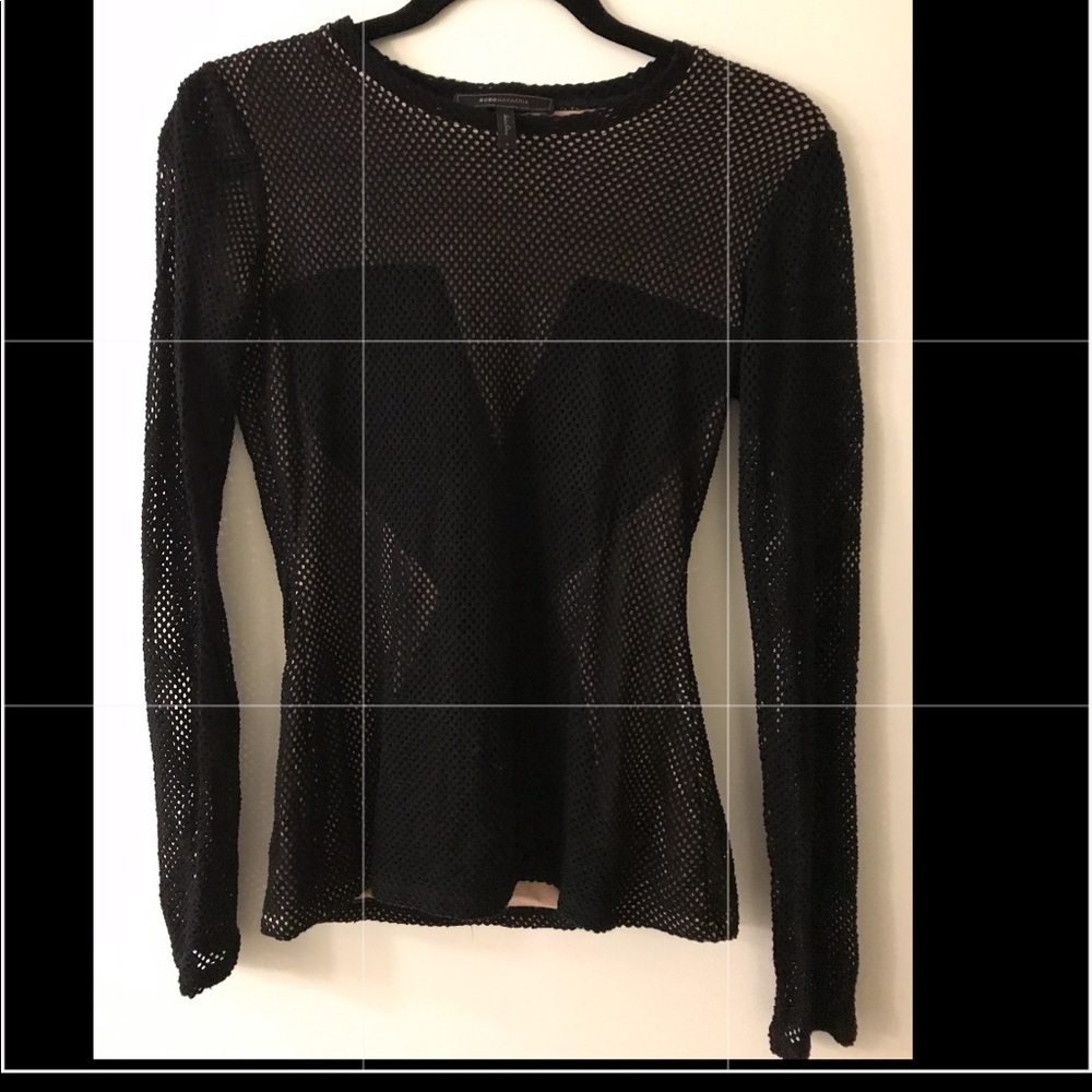 BCBG sexy black long-sleeve shirt